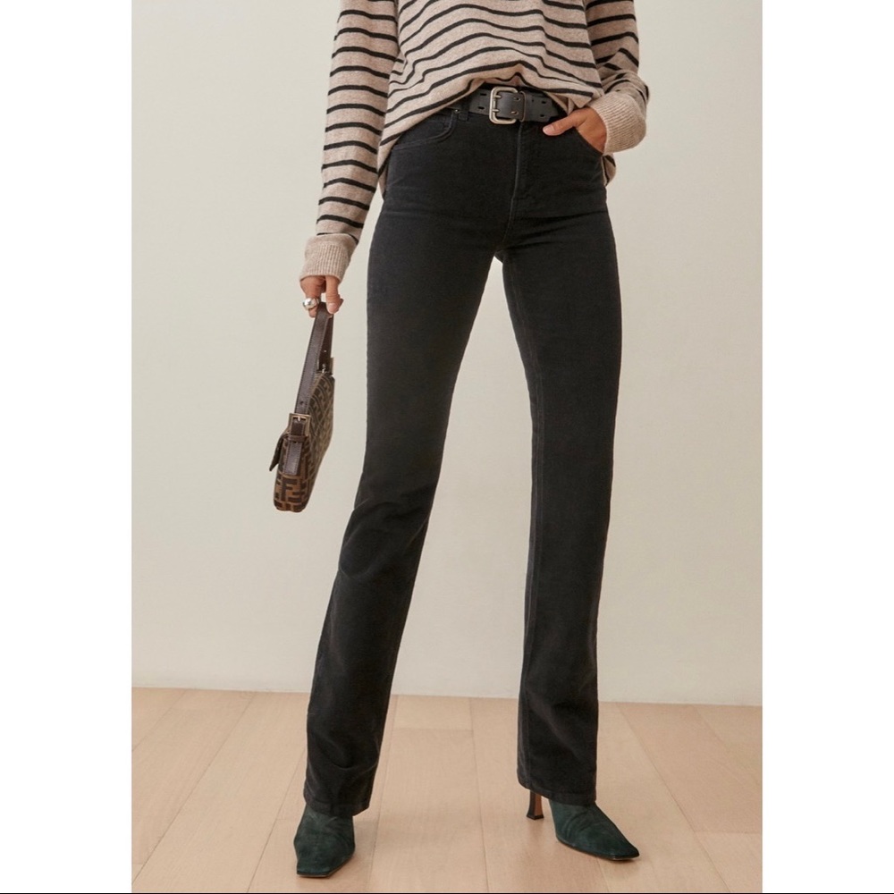Reformation Black Boot Cut High-Rise Jeans